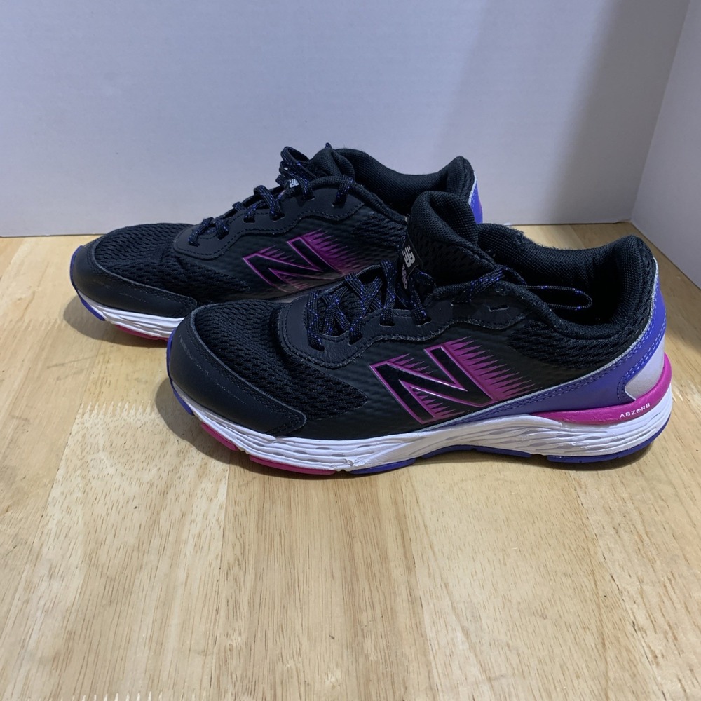 New Balance 680v6 Black Magenta Kids Size 6M Shoes Sneakers Running‎ Gym